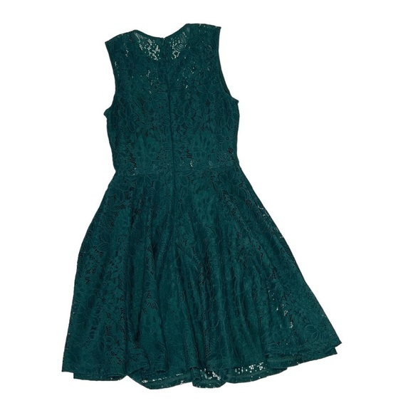 LULU'S Everleigh Forest Green Teal Lace Skater Mini Sleeveless Dress Size XS - Picture 5 of 16